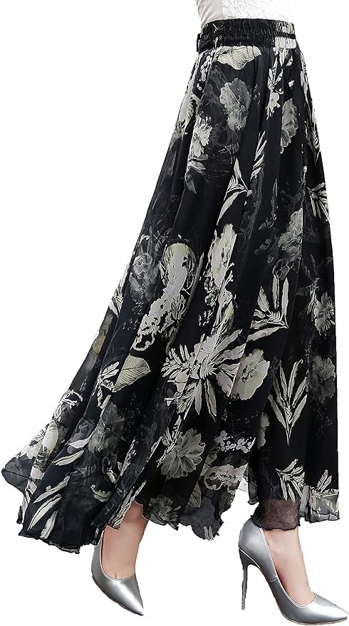 Radhy krishna fashions Tie Dye Yoga Trend Women's Sequined Crinkle Broomstick Gypsy Long Skirt