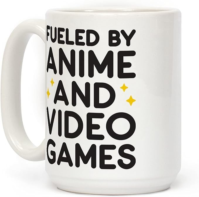 LookHUMAN Anime Coffee Mug - Funny Coffee Mugs Adult Humor, Double-Sided Print Ceramic Coffee Cups as Video Gaming Mugs, Dishwasher Safe Novelty Coffee Mugs for Women & Men, 15oz