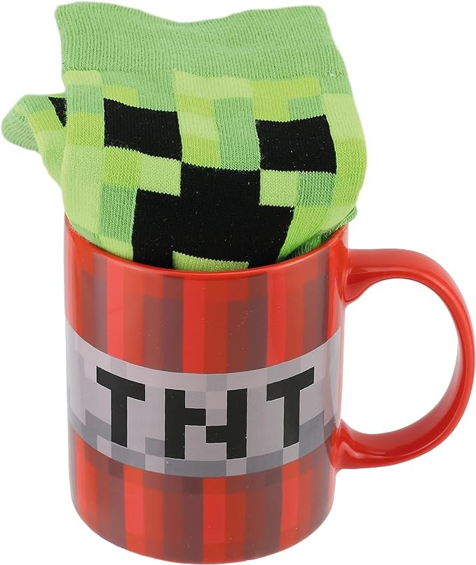Paladone PP7530MCF Minecraft Mug and Socks Officially Licensed Gaming Merchandise, Multicolored