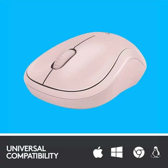 Logitech Silent WRLS Mouse, 2.4 GHz with USB Receiver, Optical Tracking, Ambidextrous, Rose