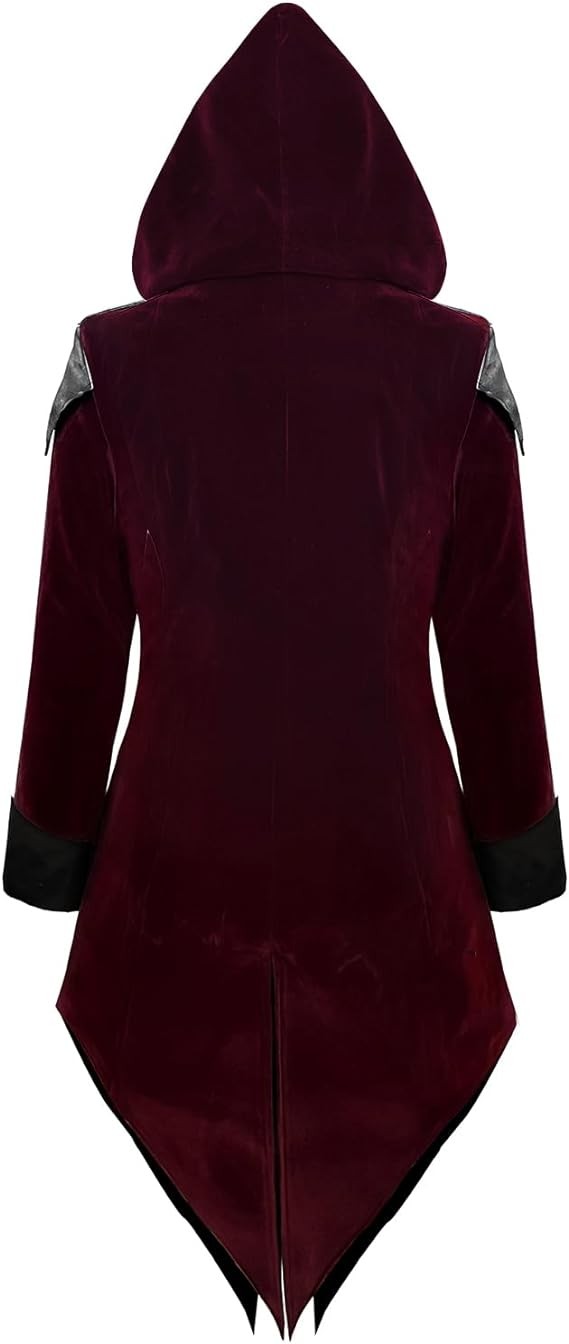 ZNZHKR Men Steampunk Medieval Jacket Vampire Victorian Gothic Pirate Frock Coat