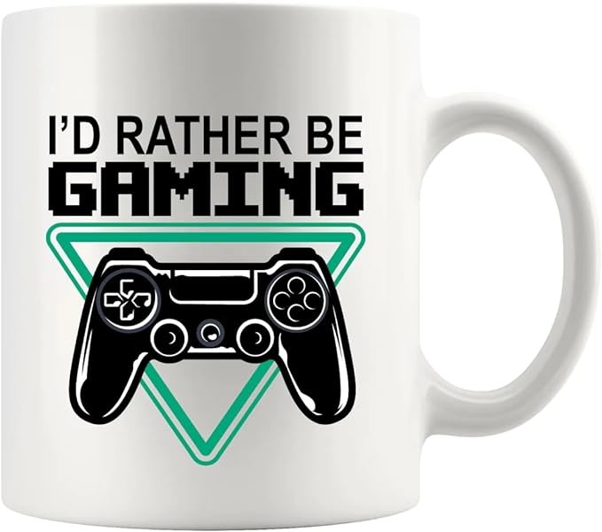 Panvola I’d Rather Be Gaming Gamer Gifts For Men Boyfriend Women Cool Gamers Gifts From Girlfriend Sister Brother Friends Ceramic Mug 11 oz White