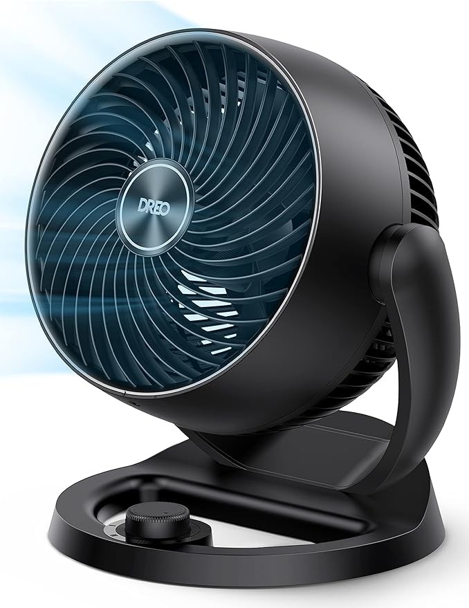 Dreo Fans for Home Bedroom, Table Air Circulator Fan for Whole Room, 12 Inch, 70ft Strong Airflow, 120° adjustable tilt, 28db Low Noise, Quiet, 3 Speeds, 2023 New Desk Fan for Office, Kitchen, Home