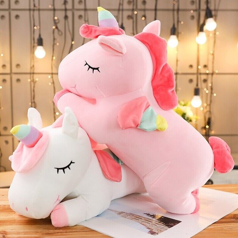 Super Cute Pink unicorn 25cm Soft Stuffed sleeping Dolls Animal Plush Baby Toy