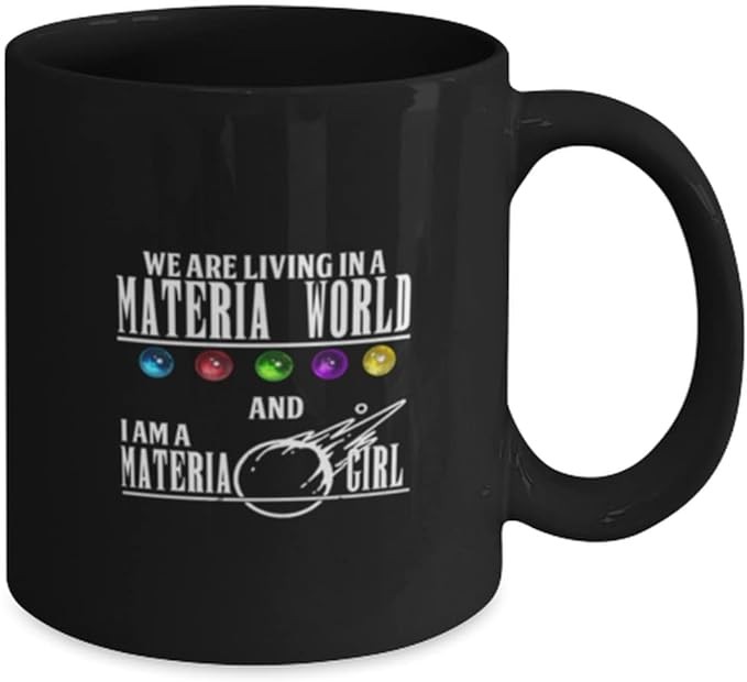 FF7 Mug. I am a Materia girl. Gaming mug, jrpg fan mug. Fantasy mug.