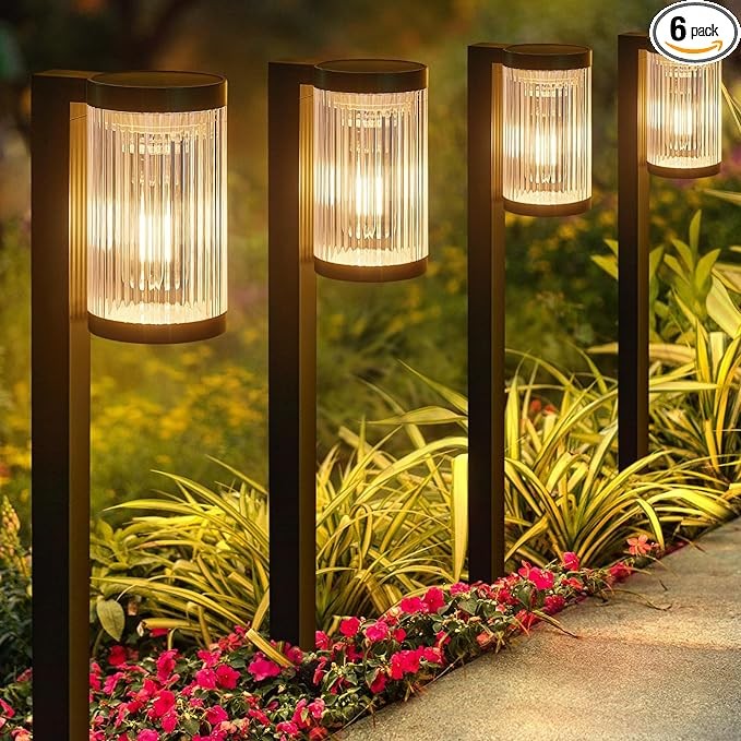 ELECLINK Solar Pathway Lights Outdoor, 6 Pack Upgraded Outdoor Solar Lights for Outside Super Bright Up to 12Hrs, IP65 Waterproof Solar Garden Lights for Yard Landscape Path Walkway Decoration