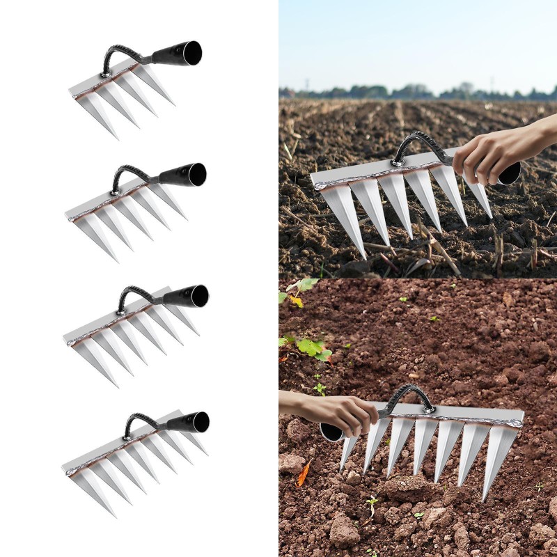 Garden Rake Durable Lawn/Leaf Rake Weeding Removal Rake for Yard Garden Farm