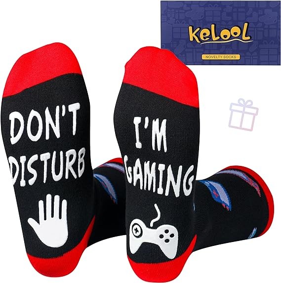 Kelool Do Not Disturb I'm Gaming Socks,Birthday Gifts for Men, Teenage Boy Gifts Ideas,Mens Gifts for Boys,Him,Son,Boyfriend