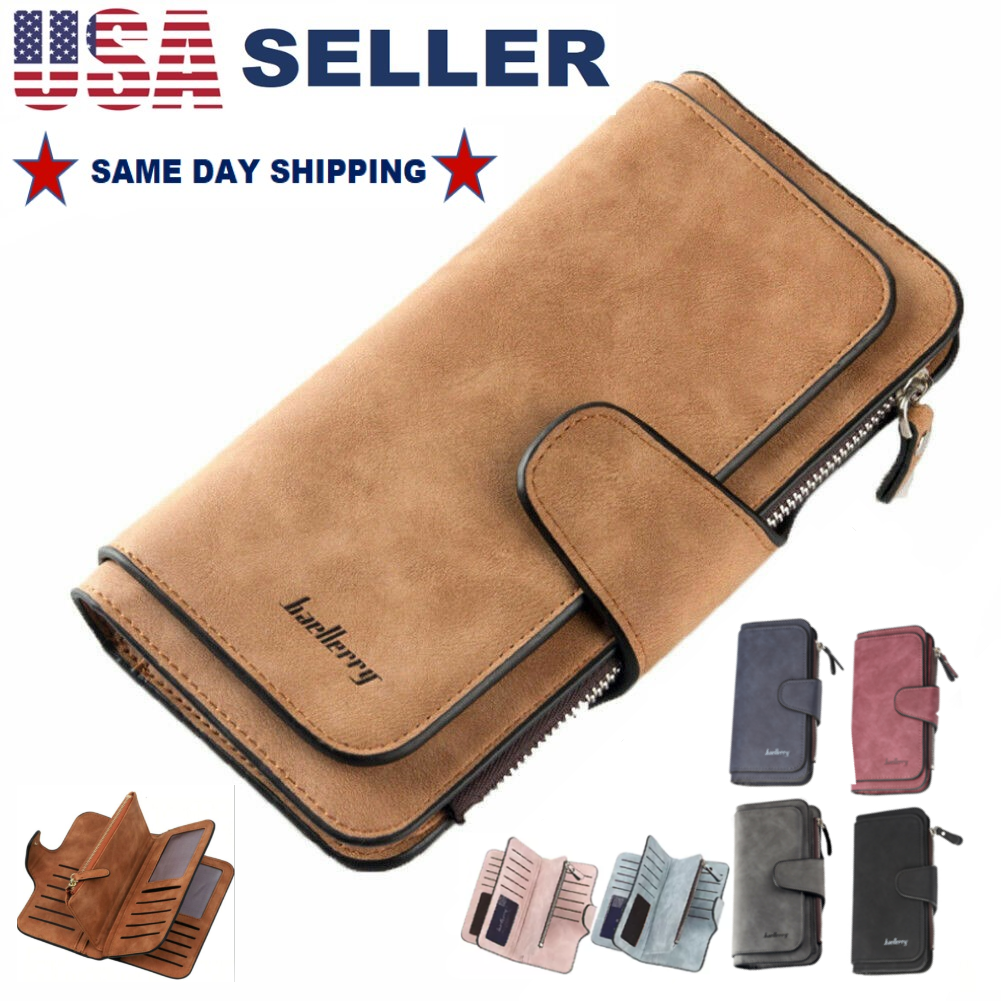 Women Lady Soft Leather Wallet Long Clutch Card Holder Purse Handbag Gift RFID